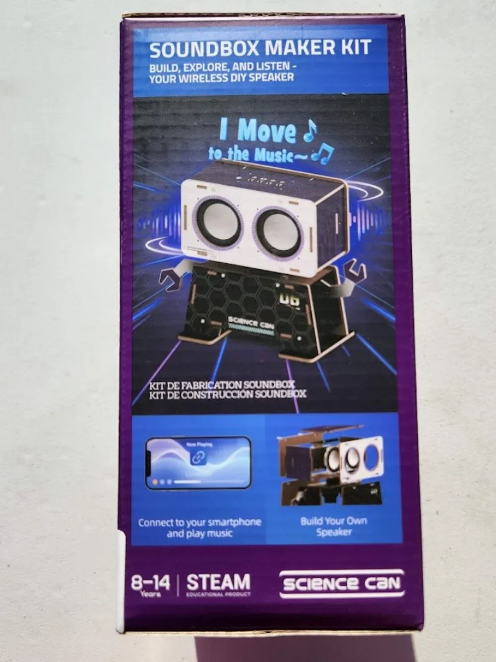 NEW Science STEM Toy DIY Bluetooth Speaker Kit Robot Electronic Set Wooden Puzzl
